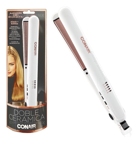 Alaciadora Plancha De Cabello Pelo Con Doble Cerámica Conair