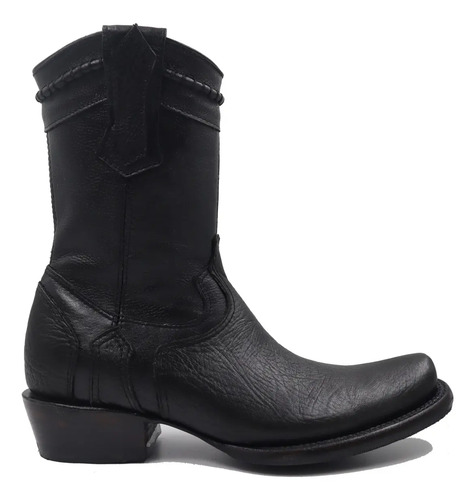 Botas Vaqueras Negras Piel Cuello De Toro Dubai Tronco Viejo