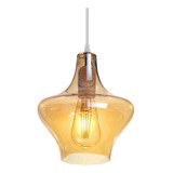 Lampara Colgante 1 Luz Vintage Ambar Fume Deco Moderno Led