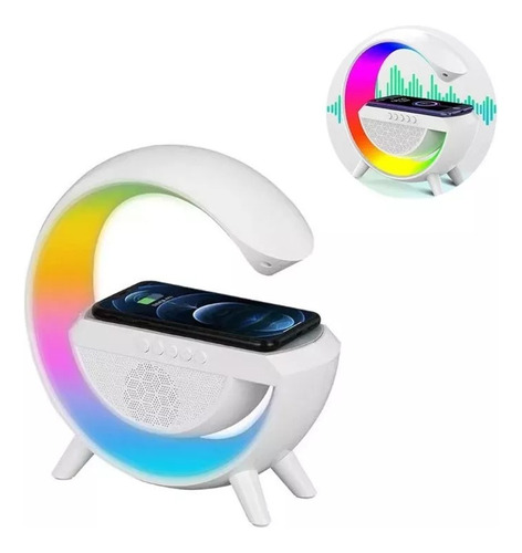 Cargador Inalámbrico + Lámpara Rgb + Parlante Bluetooth 