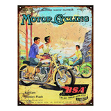 Cartel Chapa Publicidad Antigua 1954 Moto Bsa 650cc L260