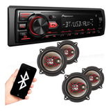 Toca Rádio Carro Mp3 Player Bluetooth Usb + Auto Falantes 5