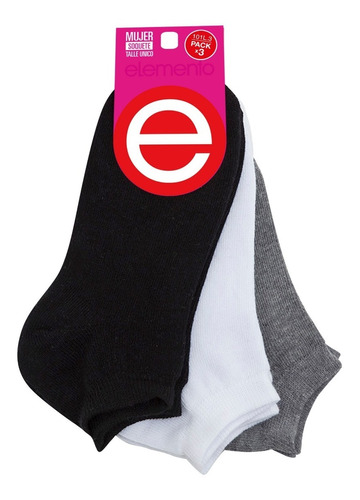 Soquetes Elemento De Mujer Lisos Pack X 3 Pares Art 101.3 L 