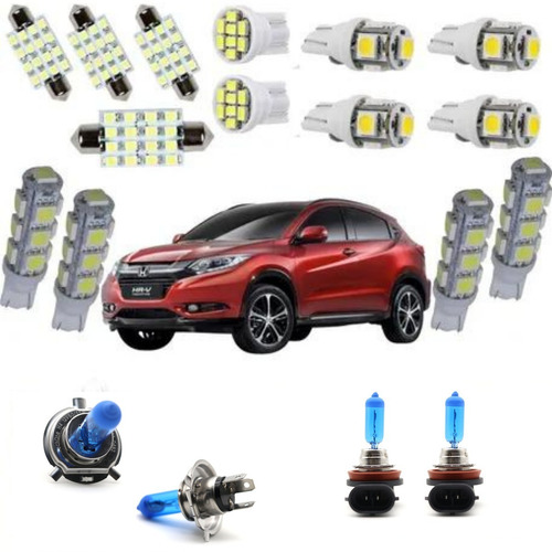 Kit Lampadas Led Super Branca Farol Milha Honda Hrv 