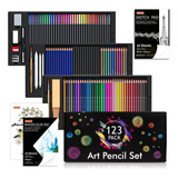 Kit De Dibujo Profesional 123 Lápices Colores Acuarela Carbó