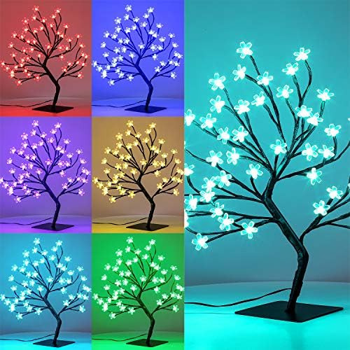 Árbol De Cerezo En Flor De 15 Pies, 48 Led, 16 Que Cambia De