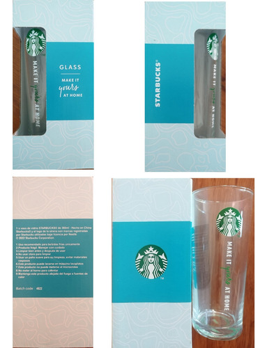 Vaso De Vidrio Starbucks 360ml De Colección