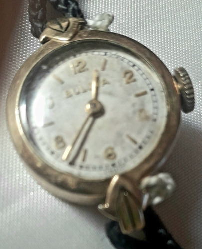 Reloj Bulova Plaque Oro 10 Q. Mujer Dama A Cuerda Manual