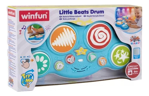 Winfun Bateria Musica Juguete Interactivo Para Bebe Diversió Color Celeste