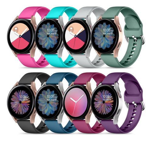 Maledan Pack 8 Correas P/ Samsung Galaxy Watch 3 4 Active 2