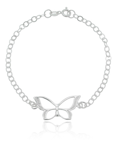 Pulseira Borboleta Prata 925