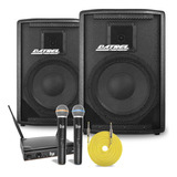 Kit Caixa Ativa E Passiva 10  400w C/ Microfone Profissional