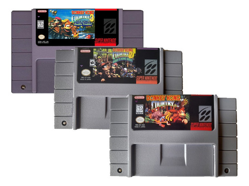 Pack Trilogia Donkey Kong Country 1, 2 & 3 Snes R-pr0 Fisico