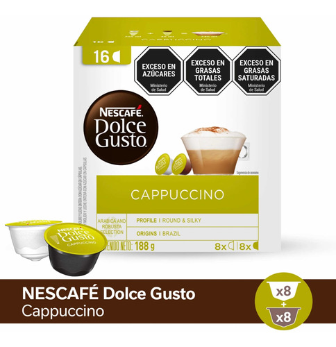 16 Cápsulas Café Cappuccino Nescafé Dolce Gusto Capsuland