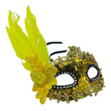 Mascara De Carnaval Feminina Veneziana Com Pena E Brilho