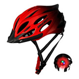 Casco Bicicleta Bikeboy, Ajustable/acolchado,con Luz, Rojo