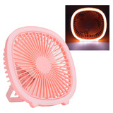 Mini Ventilador Lampara Led Mini Fan 3 Velocidade Recargable Color De La Estructura Rosa