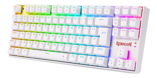 Teclado Gamer Redragon Mecânico Kumara Rgb Switch Marrom Cor De Teclado Branco