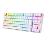 Teclado Gamer Redragon Mecânico Kumara Branco Rgb