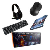 Kit Gamer Teclado + Audífonos + Mouse + Mousepad