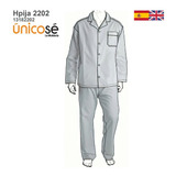 ( Moldes De Ropa)  Molde Pijama Clasico Hombre 2202