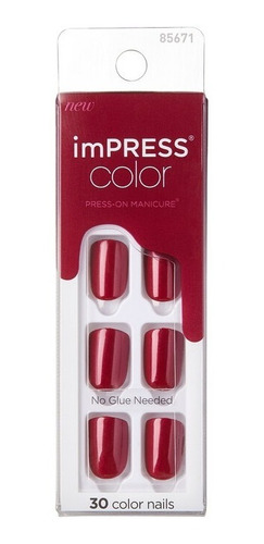 Uñas Impress Color / Press-on - Red Velvet