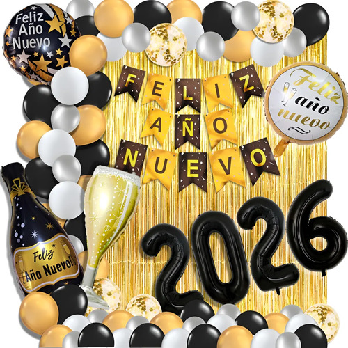 Globos Decoración Para Fiesta Feliz Año Nuevo 2026