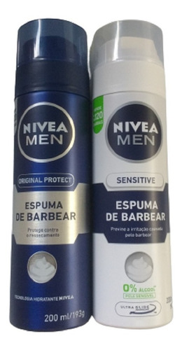 Espuma De Barbear Original Protect E Sensivite (1+1) Kit C/2