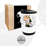 Mug Snoopy Base Tapa Silicona + Empaque Personalizado