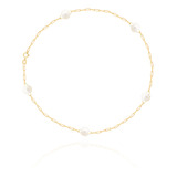 Pulseira Feminina Em Ouro 18k De Pérola Natural 4mm