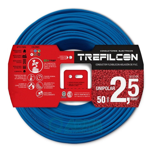 Cable Unipolar 2.5mm Normalizado Trefilcon Rollo X 50mts