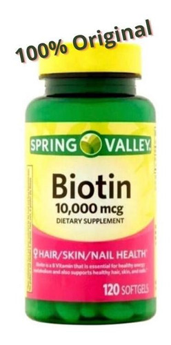 Spring Valley Biotin Softgels, 10,000 Mcg, 120 Cápsulas Usa