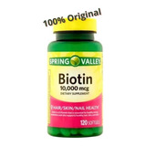 Spring Valley Biotin Softgels, 10,000 Mcg, 120 Cápsulas Usa