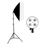 Softbox 50x70cm Com Bocal Para 4 Lâmpadas + Tripé 2m