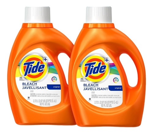2 Pack Tide Detergente Bleach Alternative, 59 Cargas, 2.72 L