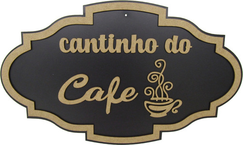Quadro Placa Decorativa Parede Relevo Cantinho Do Café Mdf