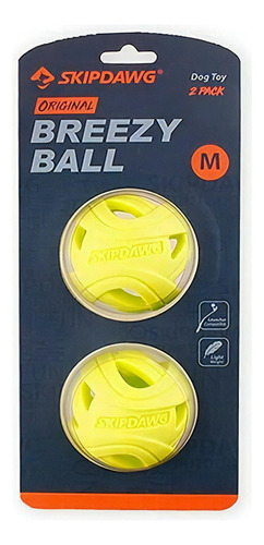Pelota Skipdawg Para Perros Breezy Ball X2 Color Amarillo