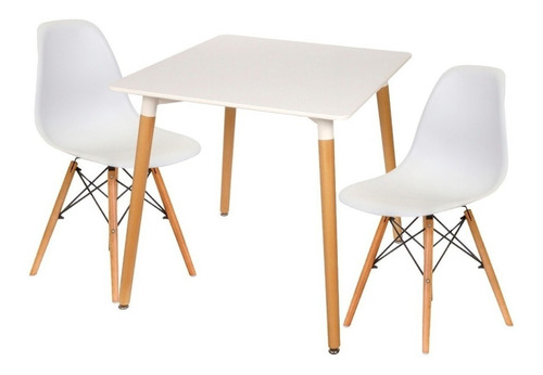  Mesa Eames 80 Escandinava + 2 Sillas - Alto Impacto 