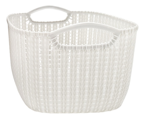 Canasto Organizador Plastico Rattan Simil Mimbre 29.5x21cm