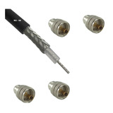 Cabo Coaxial Rg58 95% De Malha  30 Metros + 4 Uhf Macho