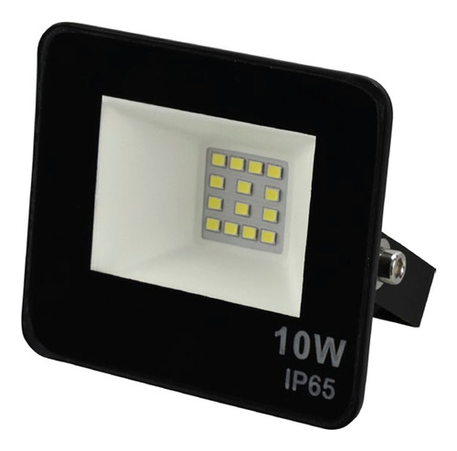 Foco Led Exterior 10w Luz Fria Negro Logic