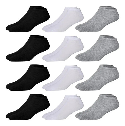 Kit 12 Pares Meia Soquete Cano Curto Preto 38 Ao 44 Premium | MercadoLivre
