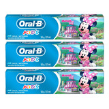 Oral B Kids Kit X3 Pasta Dental Con Fluor Para Niños Minnie