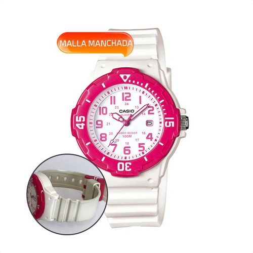 Reloj Casio Mujer Analogico Sumergible Fecha Correa Resina