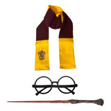 Bufanda Harry Potter Gryffindor+lentes+varita