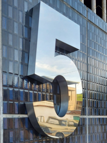 3 Números E Letras Caixa De 30cm Em Aço Inox (corte A Laser)