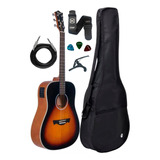 Violão Tagima Tw25 Elétrico Woodstock Dsb Kit Capa Acessório