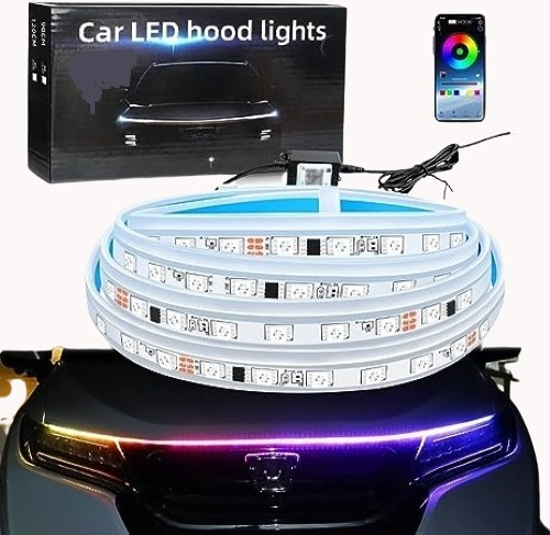 Tira Led Autoadhesiva Auto Para Fte Capot 180cms Rgb Celular