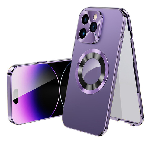 M Funda Magnética Metálica De Doble Cara Para iPhone, 1 Pcs