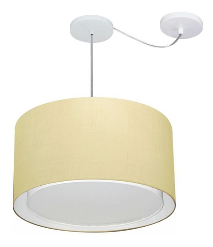 Lustre C/ Desvio De Centro Md-4313 Cupula 45x30 Algodao Cru